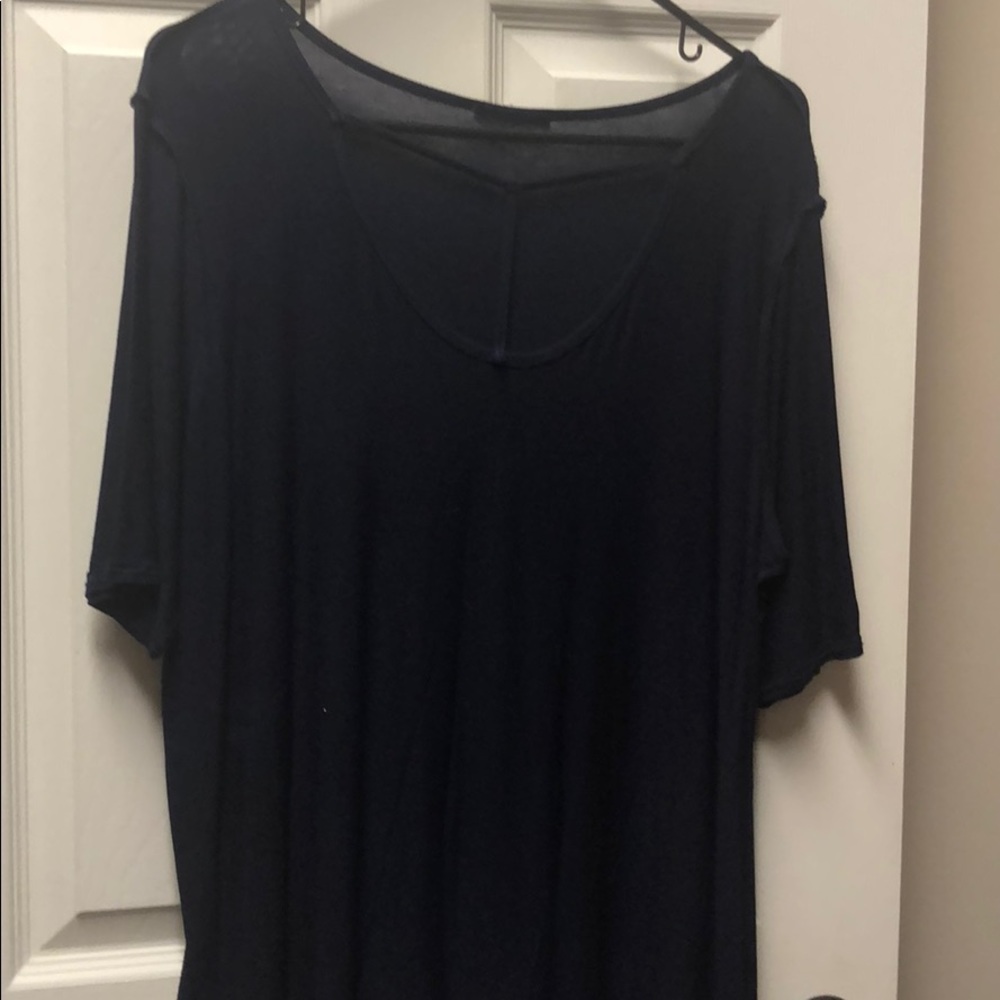 3/4 sleeve navy blouse